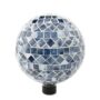 Glass Globe with Hanging Chain – Blue Triangle/Square – 10″